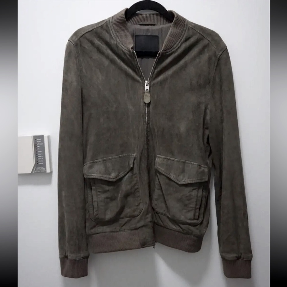Alfani Men's Suede Bomber Brown Size Small